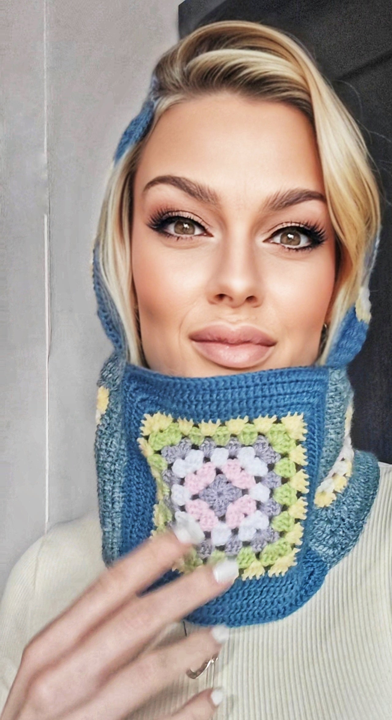 Crochet Women's Granny Square Balaclava