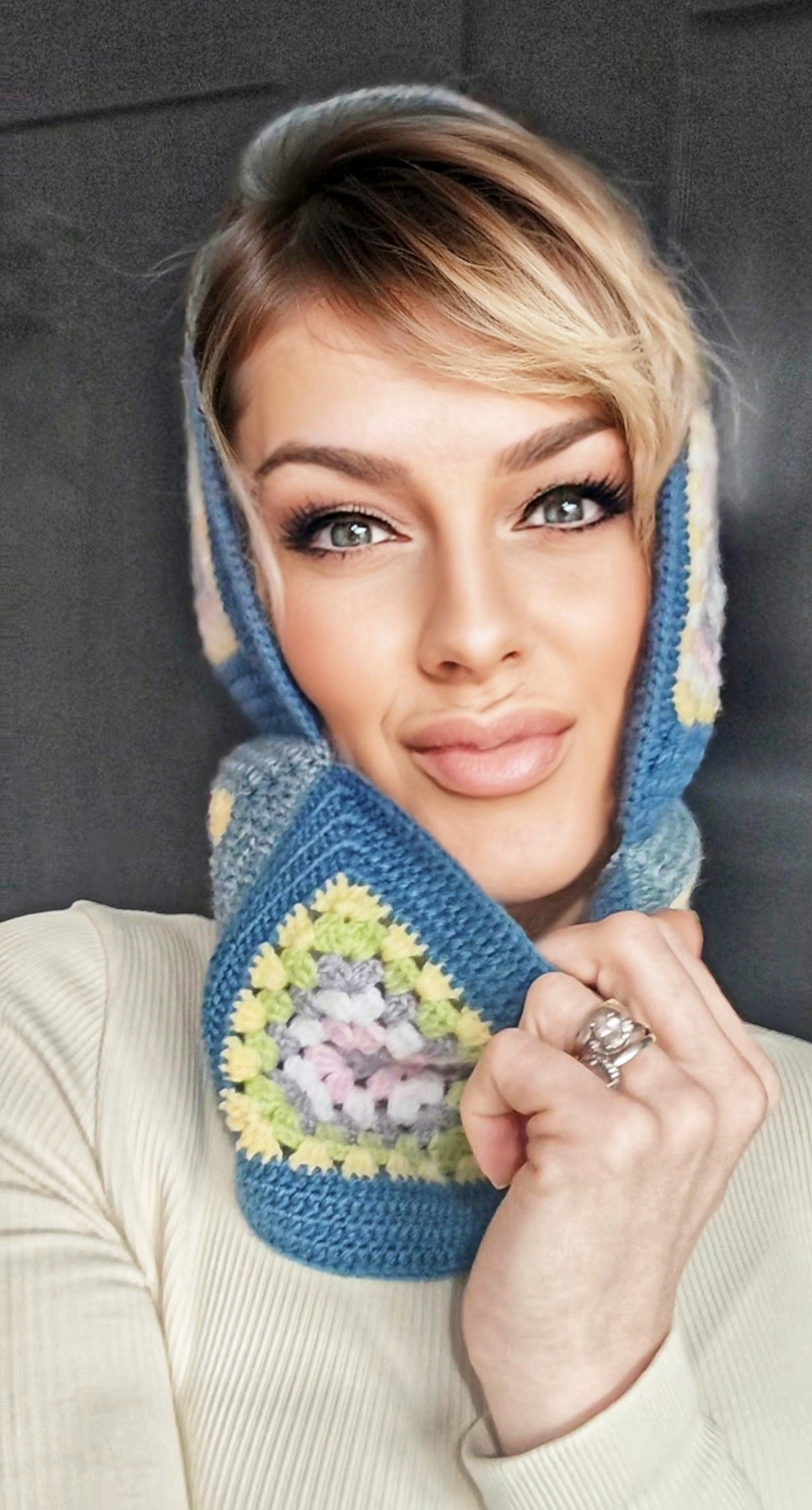 Crochet Women's Granny Square Balaclava